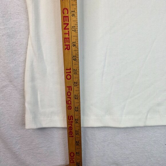 Woolrich Womens Small Ribbed White Button Down Polo USA Retro 1990s Deadstock - Picture 8 of 9